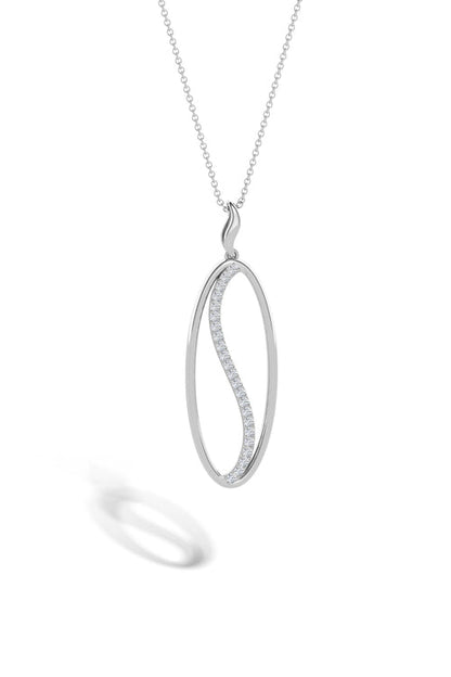 Buy Shangri-La Elliptical Yin-Yang 14K Gold and Diamond Pendant Necklace in 14K White Gold Online 14K White Gold Natori
