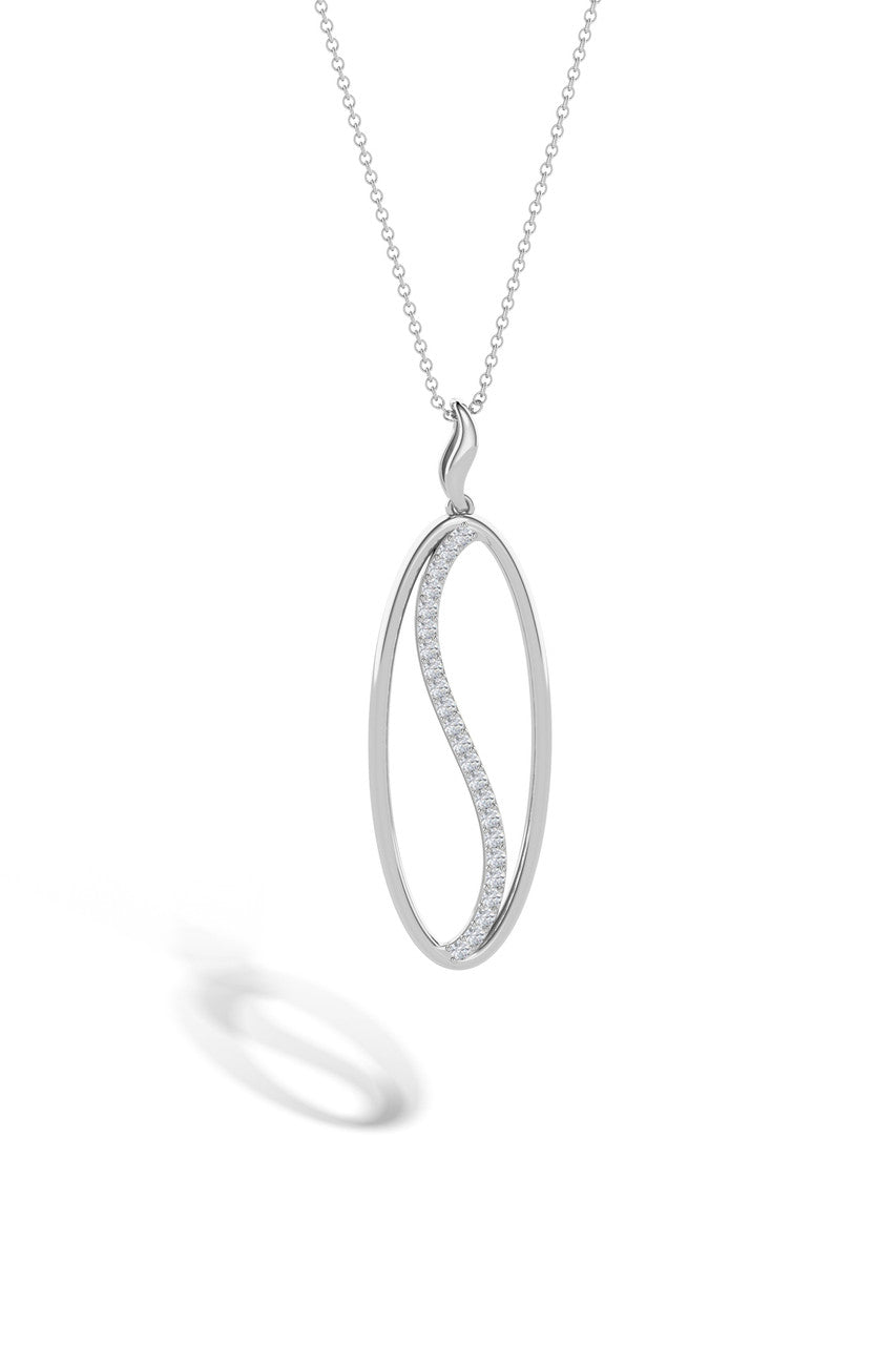 Buy Shangri-La Elliptical Yin-Yang 14K Gold and Diamond Pendant Necklace in 14K White Gold Online 14K White Gold Natori
