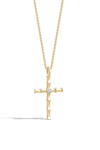 Buy Indochine Spirit 14k Bamboo Cross Diamond Pendant Necklace in 14K Yellow Gold Online 14K Yellow Gold Natori