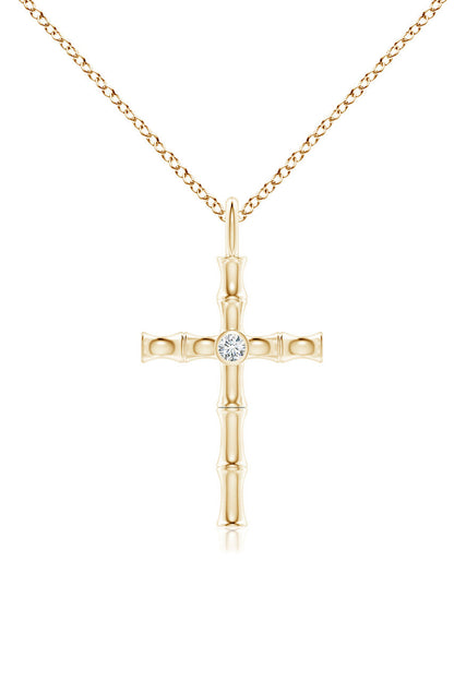 Buy Indochine Spirit 14k Bamboo Cross Diamond Pendant Necklace in 14K Yellow Gold Online 14K Yellow Gold Natori