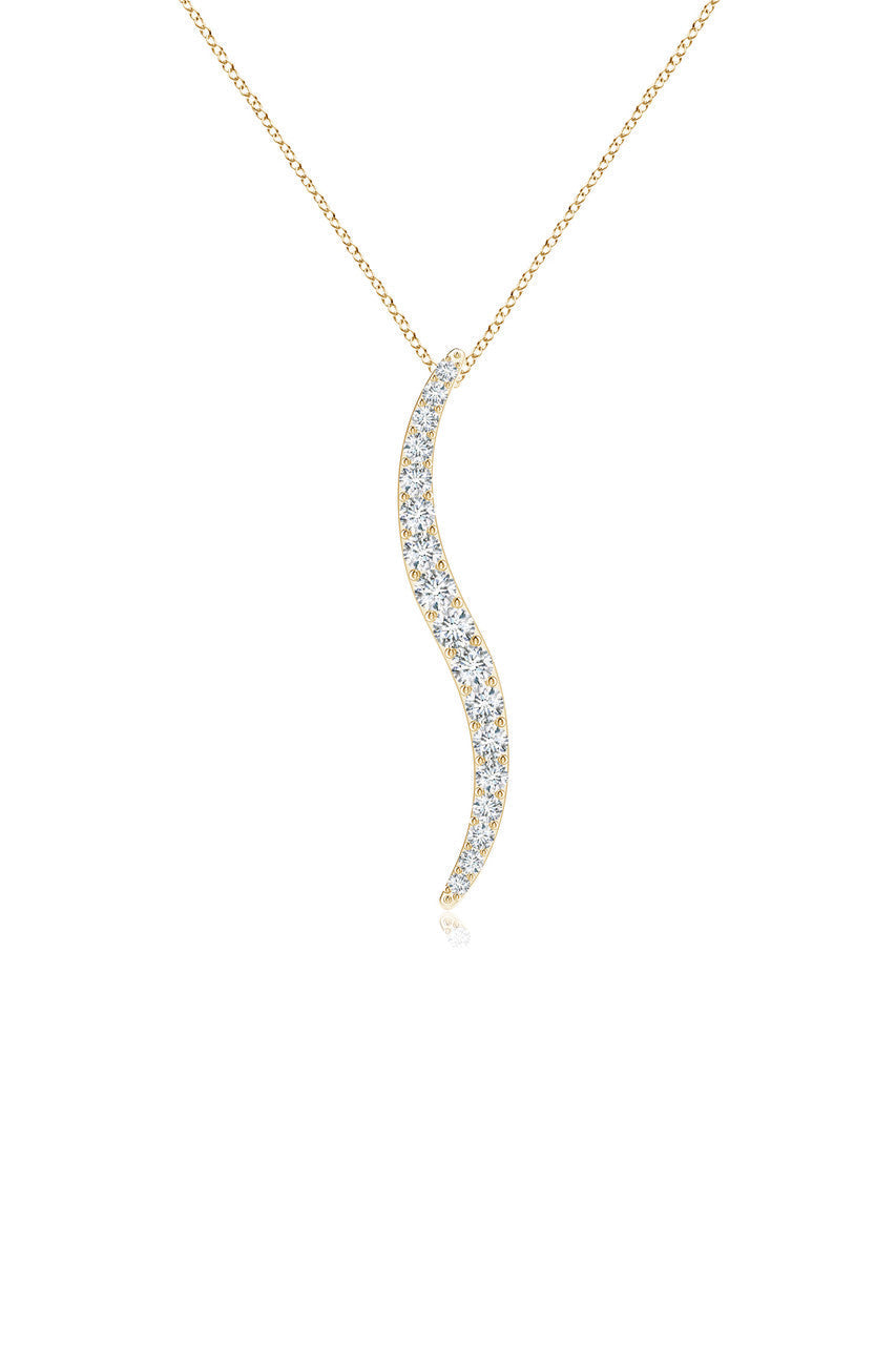 Buy Shangri-La Brushstroke 14k Gold and Diamond Large Pendant Necklace in 14K Yellow Gold Online 14K Yellow Gold Natori