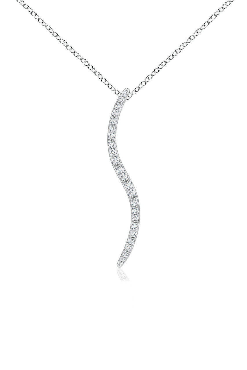 Buy Shangri-La Brushstroke 14k Gold and Diamond Medium Pendant Necklace in 14K White Gold Online 14K White Gold Natori