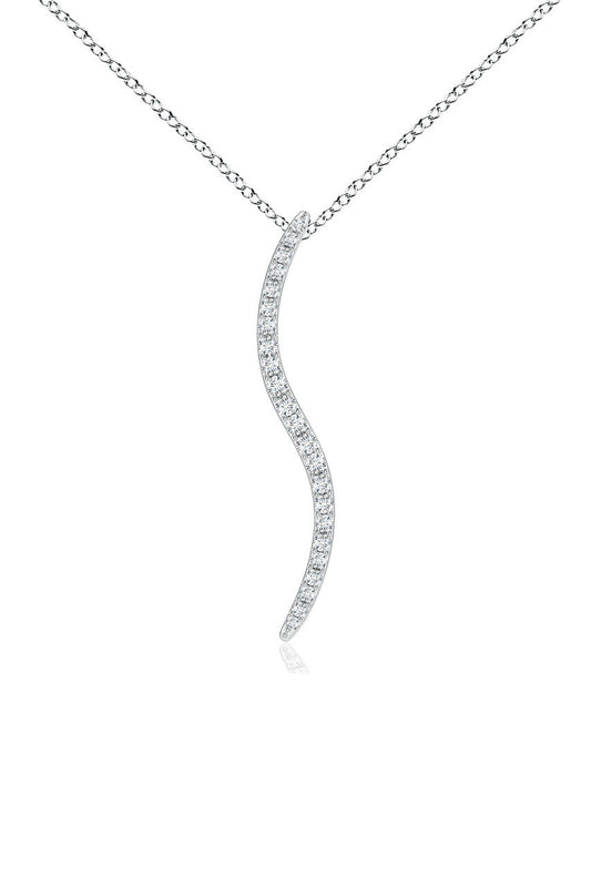 Buy Shangri-La Brushstroke 14k Gold and Diamond Medium Pendant Necklace in 14K White Gold Online 14K White Gold Natori