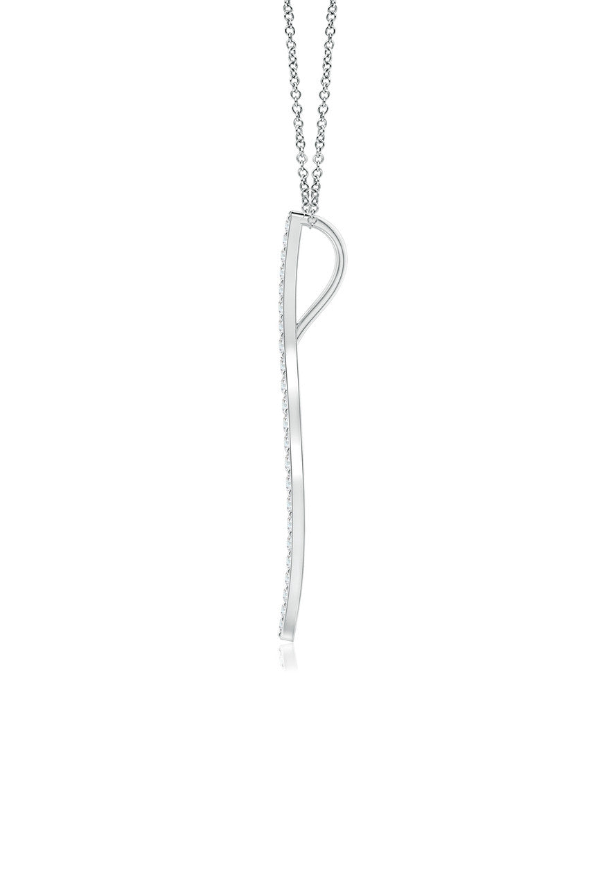 Buy Shangri-La Brushstroke 14k Gold and Diamond Medium Pendant Necklace in 14K White Gold Online 14K White Gold Natori