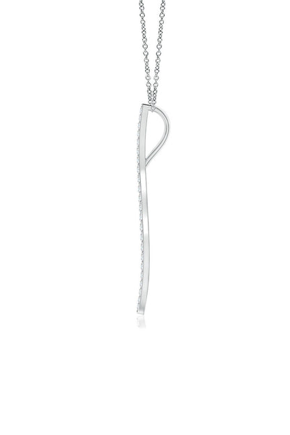 Buy Shangri-La Brushstroke 14k Gold and Diamond Medium Pendant Necklace in 14K White Gold Online 14K White Gold Natori