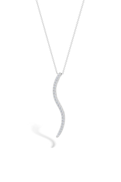 Buy Shangri-La Brushstroke 14k Gold and Diamond Medium Pendant Necklace in 14K White Gold Online 14K White Gold Natori