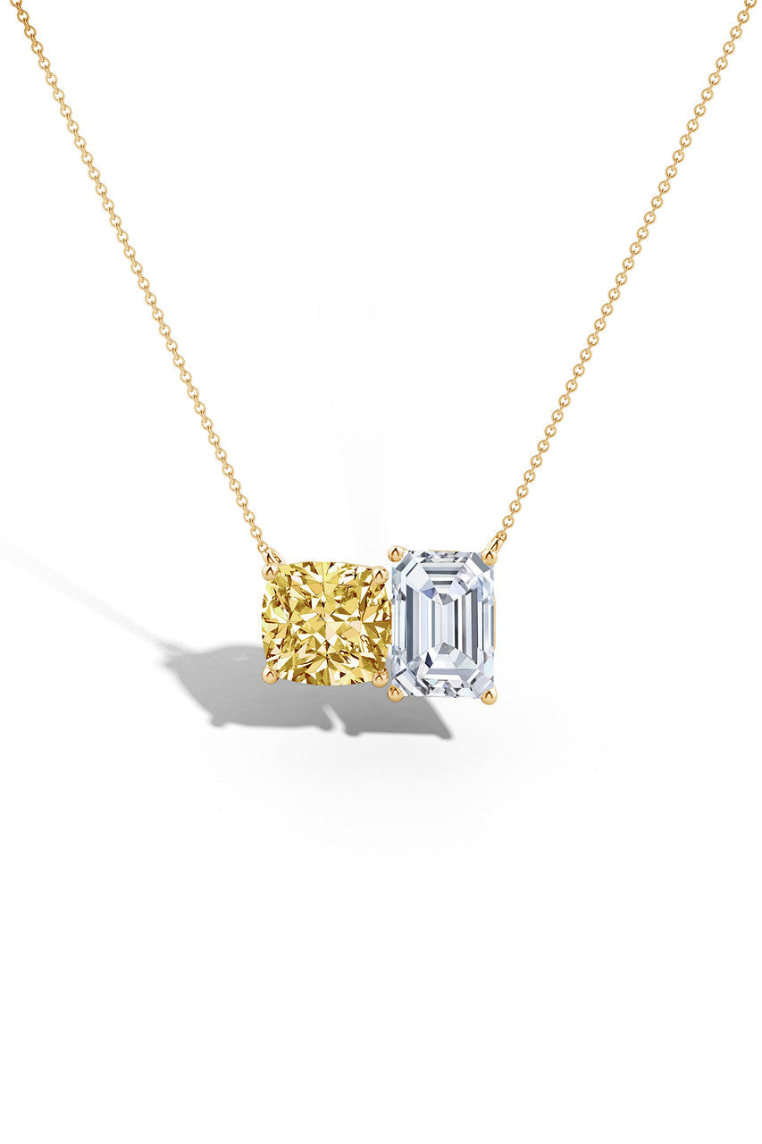 Buy Orient Express Lab-Grown 14K Gold with Yellow & White Diamond Two Stone Pendant Necklace in 14K Yellow Gold Online 14K Yellow Gold Natori