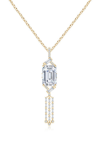 Buy Orient Express Lab-Grown 14K Gold Emerald Cut & Baguette Diamond Tassel Drop Pendant Necklace in 14K Yellow Gold Online 14K Yellow Gold Natori