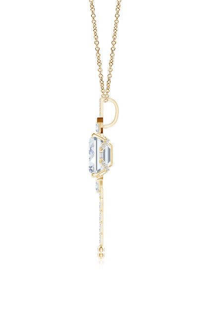 Buy Orient Express Lab-Grown 14K Gold Emerald Cut & Baguette Diamond Tassel Drop Pendant Necklace in 14K Yellow Gold Online 14K Yellow Gold Natori