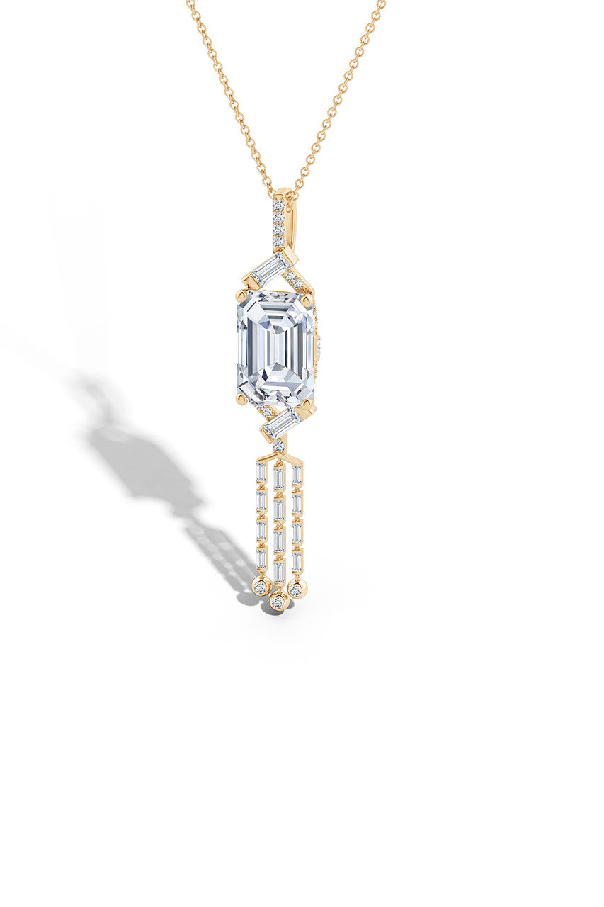 Buy Orient Express Lab-Grown 14K Gold Emerald Cut & Baguette Diamond Tassel Drop Pendant Necklace in 14K Yellow Gold Online 14K Yellow Gold Natori