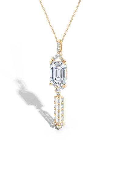 Buy Orient Express Lab-Grown 14K Gold Emerald Cut & Baguette Diamond Tassel Drop Pendant Necklace in 14K Yellow Gold Online 14K Yellow Gold Natori