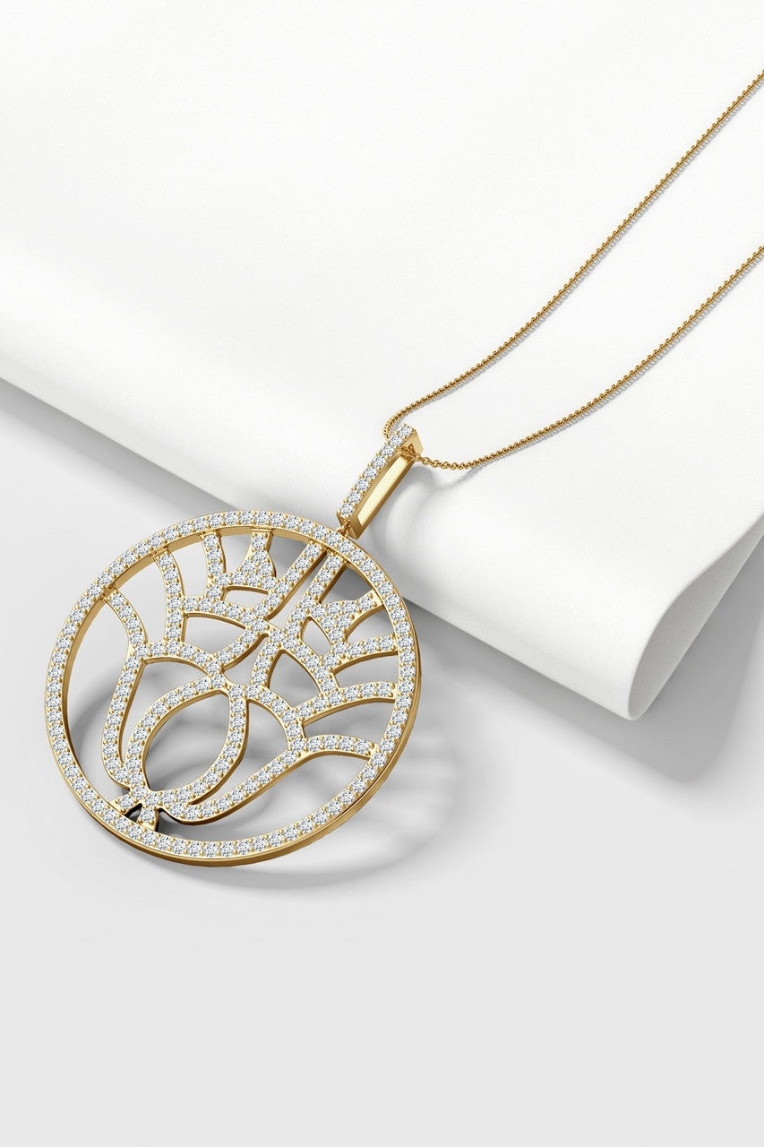 Buy Kamon 14k Open Diamond Pendant Necklace in 14K Yellow Gold Online 14K Yellow Gold Natori