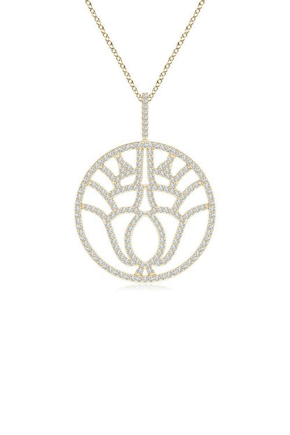 Buy Kamon 14k Open Diamond Pendant Necklace in 14K Yellow Gold Online 14K Yellow Gold Natori