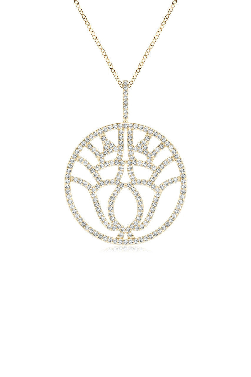 Buy Kamon 14k Open Diamond Pendant Necklace in 14K Yellow Gold Online 14K Yellow Gold Natori
