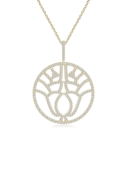 Buy Kamon 14k Open Diamond Pendant Necklace in 14K Yellow Gold Online 14K Yellow Gold Natori