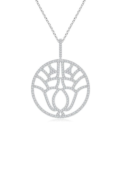 Buy Kamon 14k Open Diamond Pendant Necklace in 14K White Gold Online 14K White Gold Natori