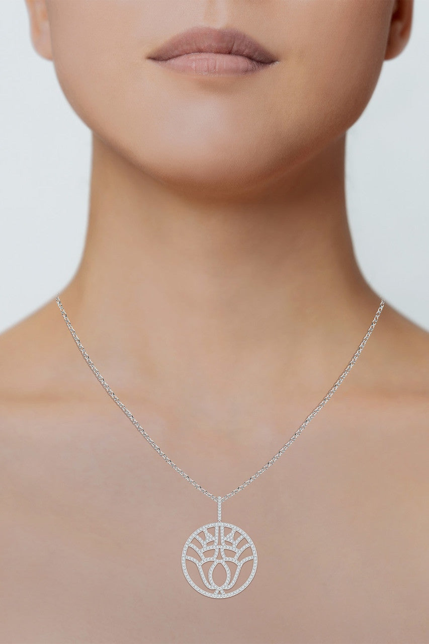Buy Kamon 14k Open Diamond Pendant Necklace in 14K White Gold Online 14K White Gold Natori