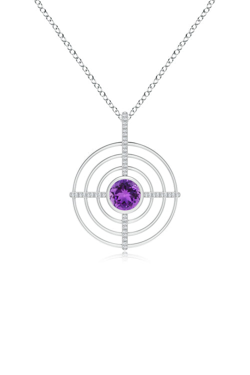 Buy Infinity Concentric Circle 14K Gold and Amethyst Pendant Necklace in 14K White Gold Online 14K White Gold Natori