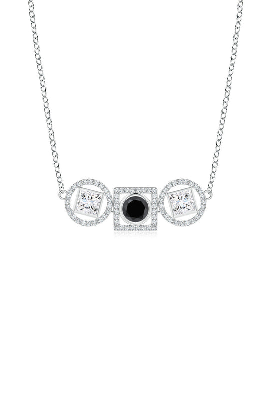 Buy Infinity 14K Gold with Black & White Diamond Three Stone Halo Necklace in 14K White Gold Online 14K White Gold Natori