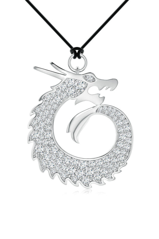 Buy Dragon Lab-Grown Diamond Silver Pendant Necklace in 925 Silver Online 925 Silver Natori