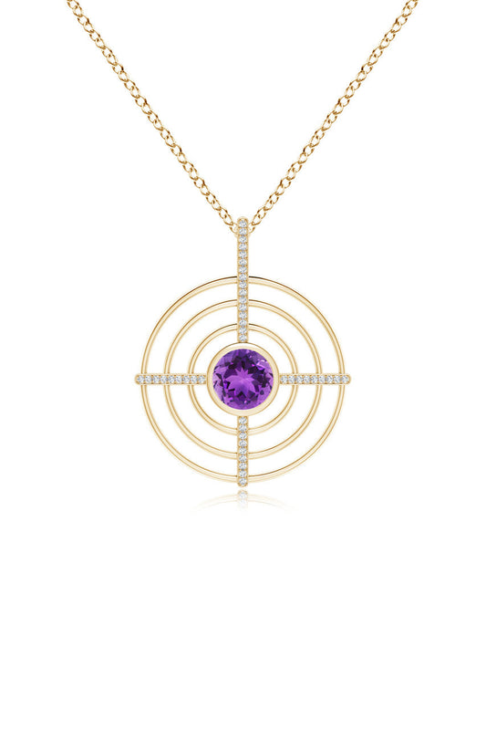 Buy Infinity Concentric Circle 14K Gold and Amethyst Pendant Necklace in 14K Yellow Gold Online 14K Yellow Gold Natori