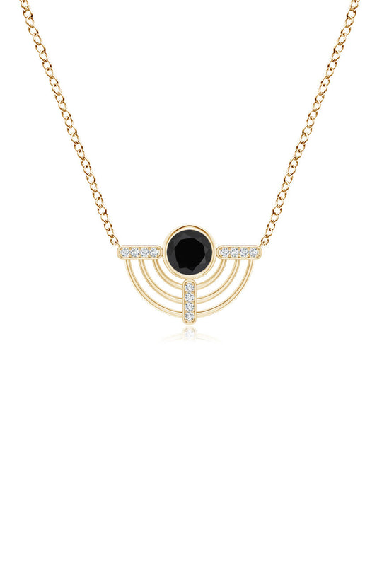 Buy Infinity Half Concentric Circle 14K Gold and Black Onyx Pendant Necklace in 14K Yellow Gold Online 14K Yellow Gold Natori