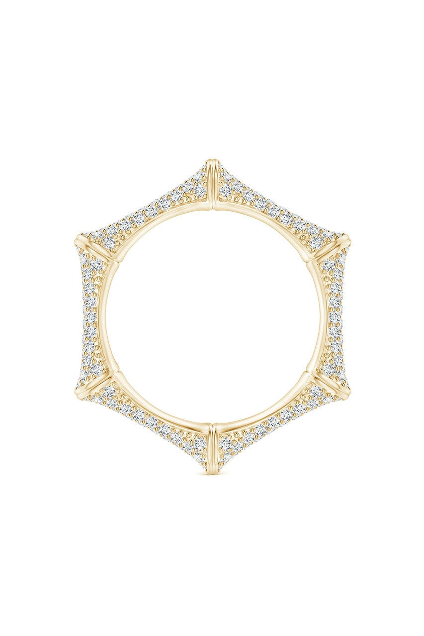 Buy Indochine 14k Diamond Pave Bamboo Eternity Ring in 14K Yellow Gold Online 14K Yellow Gold Natori