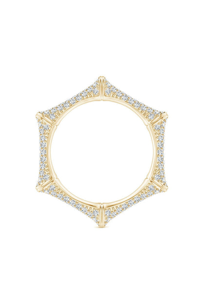 Buy Indochine 14k Diamond Pave Bamboo Eternity Ring in 14K Yellow Gold Online 14K Yellow Gold Natori