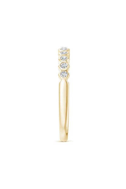 Buy Indochine 14k Hexagon 11-Diamond Stacking Ring in 14K Yellow Gold Online 14K Yellow Gold Natori