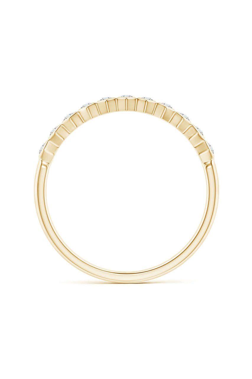 Buy Indochine 14k Hexagon 11-Diamond Stacking Ring in 14K Yellow Gold Online 14K Yellow Gold Natori
