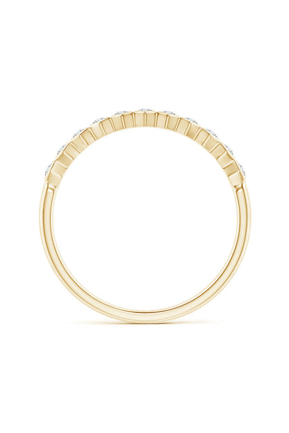 Buy Indochine 14k Hexagon 11-Diamond Stacking Ring in 14K Yellow Gold Online 14K Yellow Gold Natori