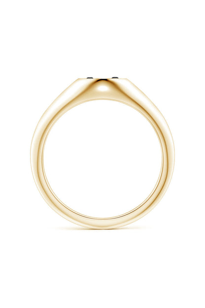 Buy Shangri-La Yin-Yang 14K Gold with Black & White Diamond Signet Ring in 14K Yellow Gold Online 14K Yellow Gold Natori