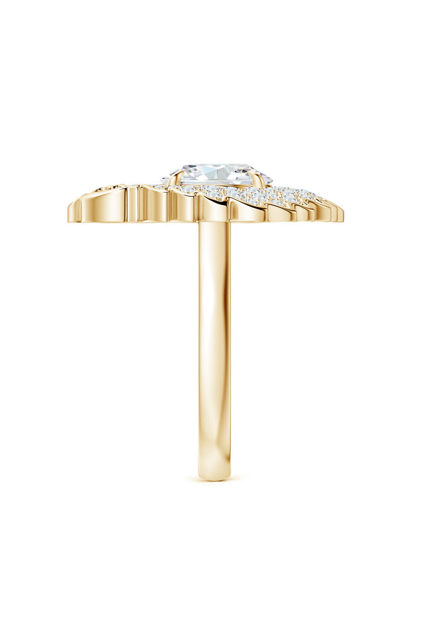 Buy Dragon Lab-Grown 14K Gold Round Diamond Ring in 14K Yellow Gold Online 14K Yellow Gold Natori