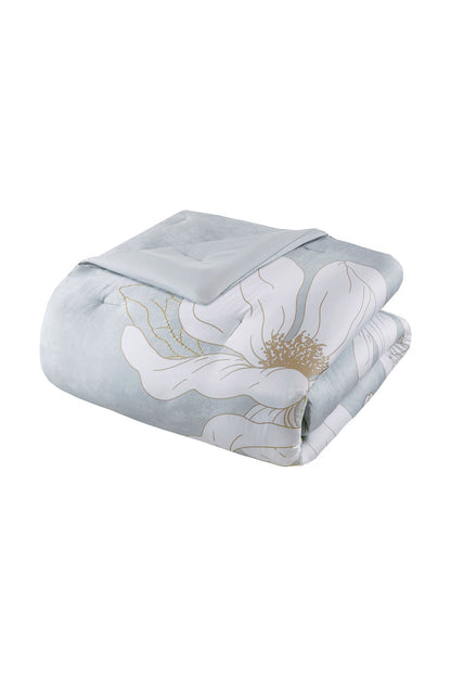 Dreamscape Embroidered 4 Piece Comforter Mini Set Dove Gray Natori