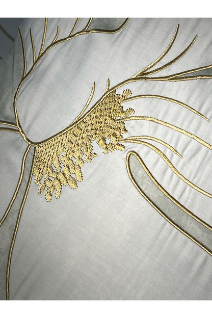 Dreamscape Embroidered 4 Piece Comforter Mini Set Dove Gray Natori