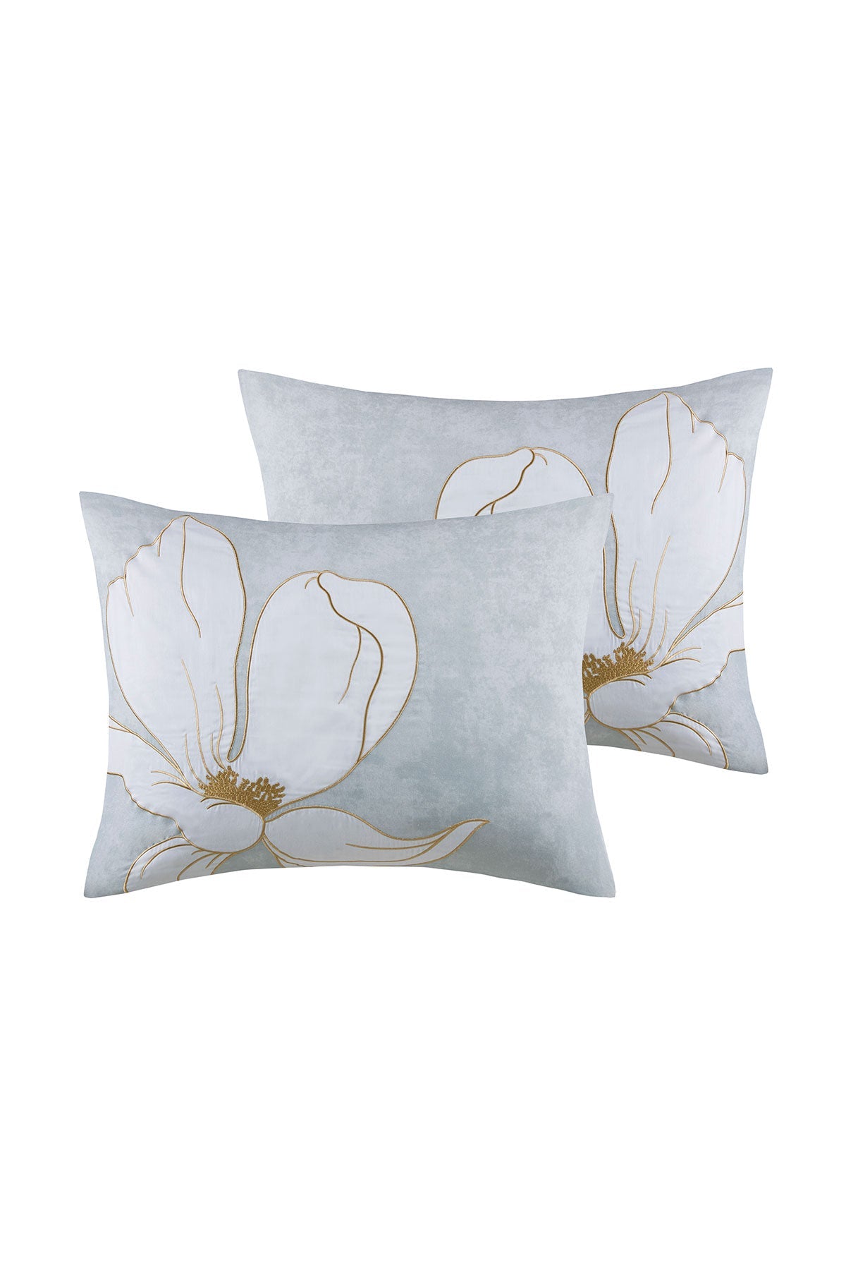 Dreamscape Embroidered 4 Piece Comforter Mini Set Dove Gray Natori