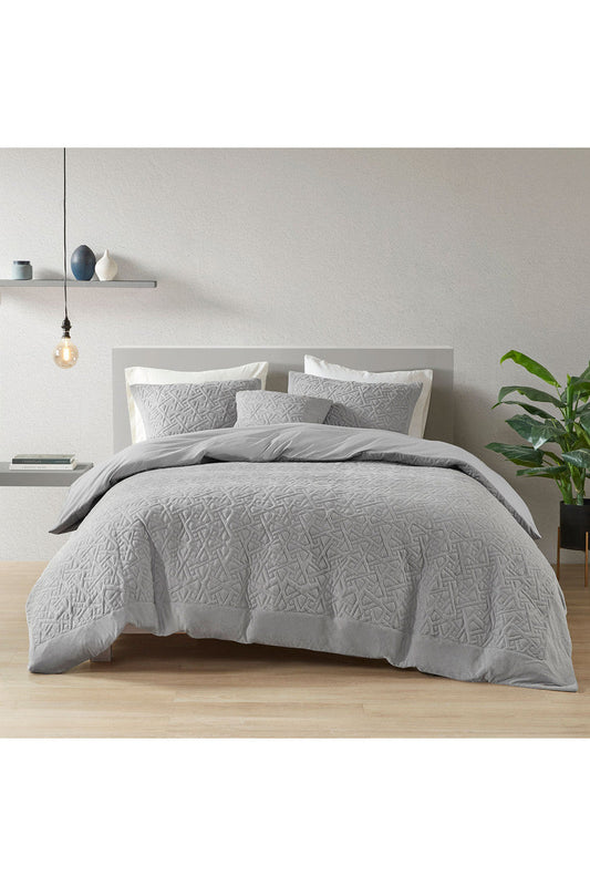 Buy Origami 3 Piece Grey Comforter Mini Set in Grey Online Grey Natori