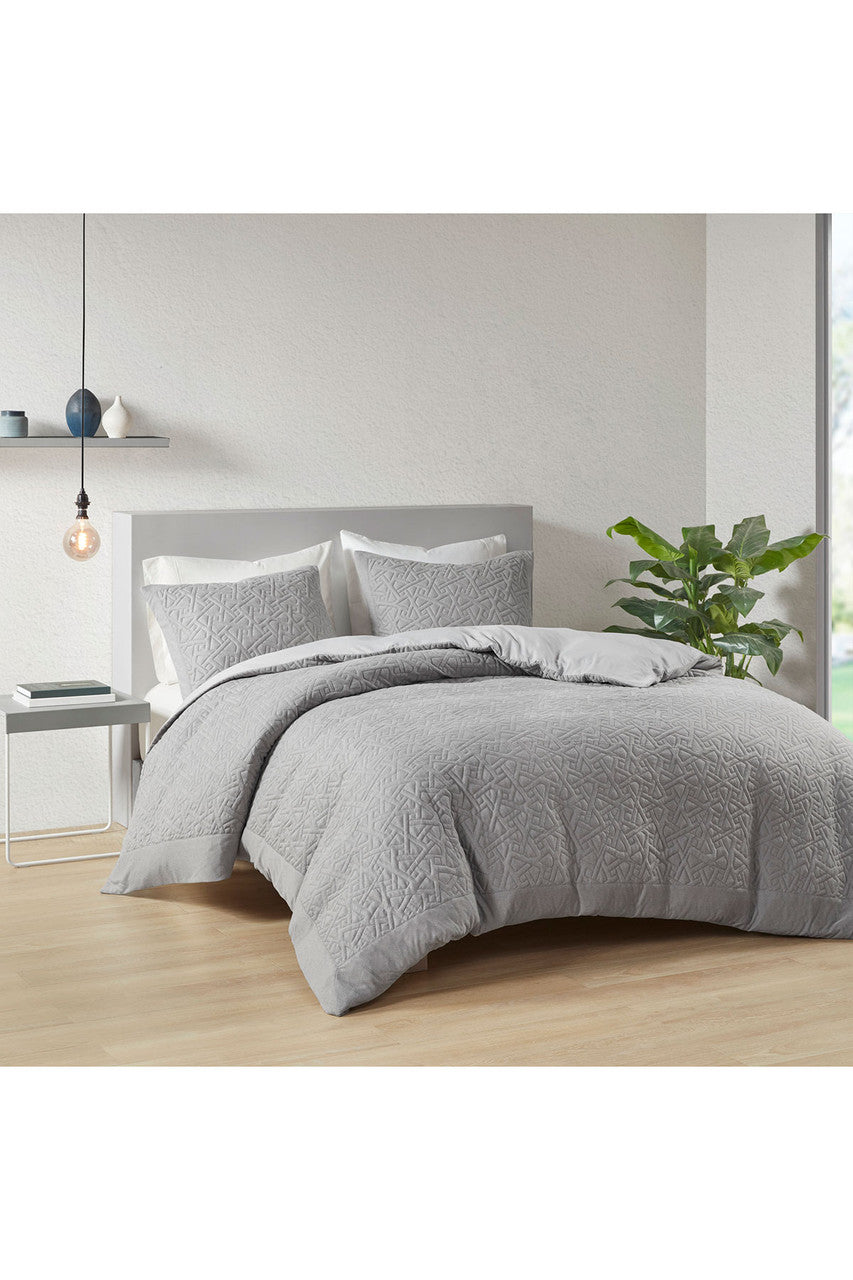Buy Origami 3 Piece Grey Comforter Mini Set in Grey Online Grey Natori