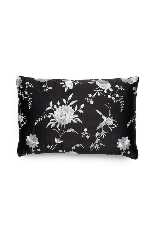 Buy Mayon Miyako Embroidered Pillow Case in Black/Grey Online Black/Grey Natori