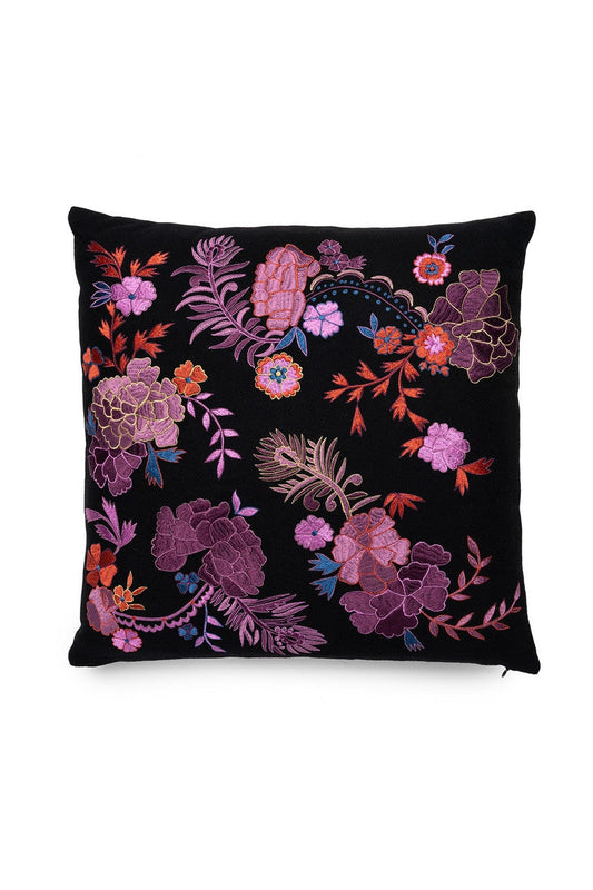Buy Mayon Bohemian Floral Embroidery Pillow Case in Black/Multi Online Black/Multi Natori