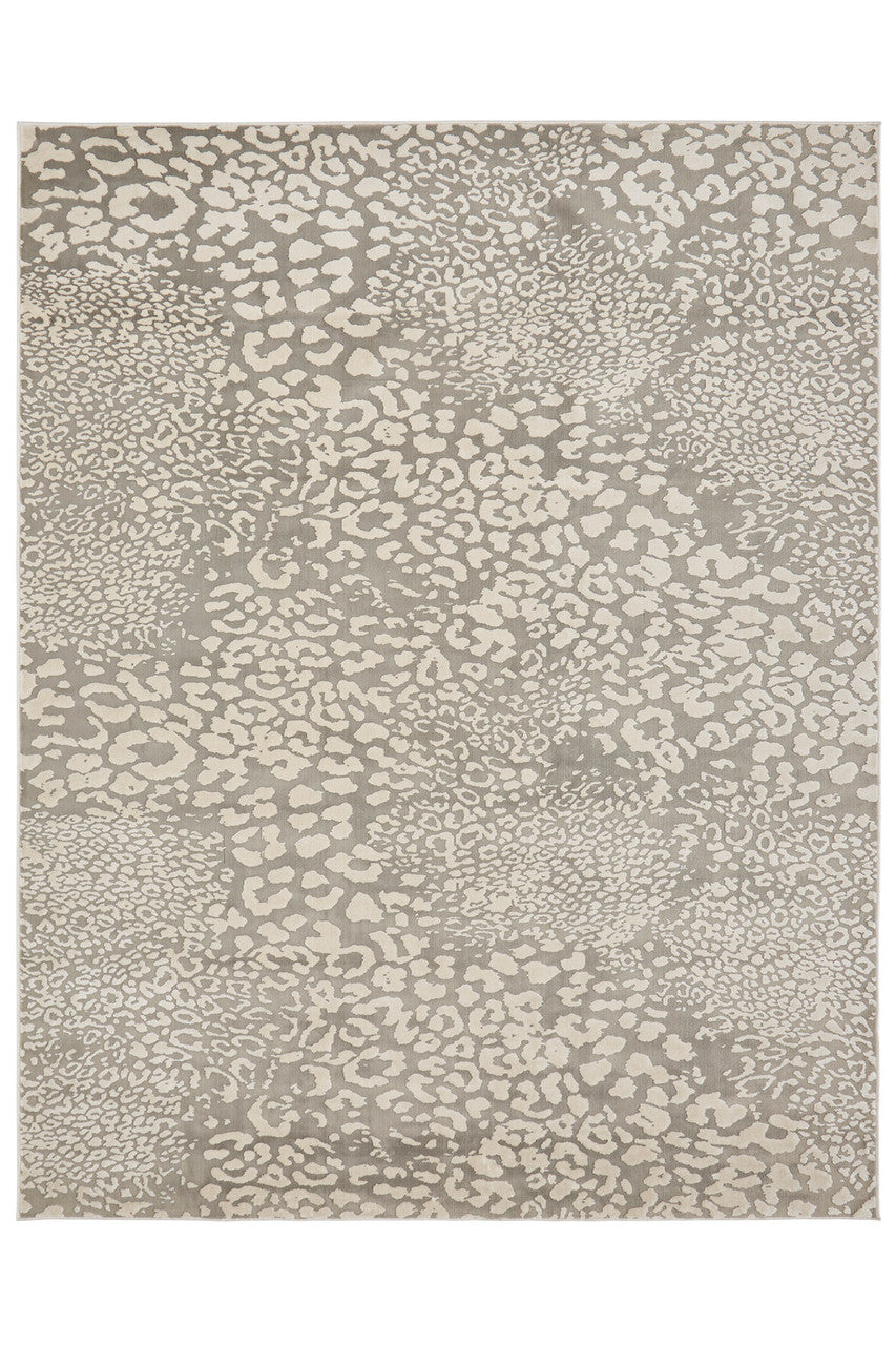 Buy Serengeti- Light Grey Leopard Rug in Grey Online Grey Natori