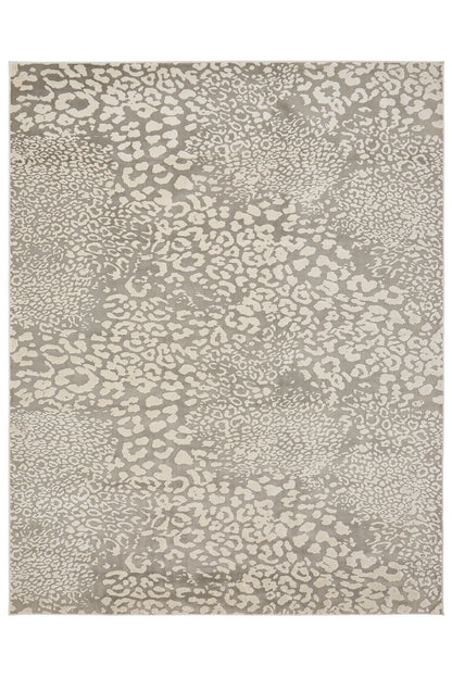 Buy Serengeti- Light Grey Leopard Rug in Grey Online Grey Natori