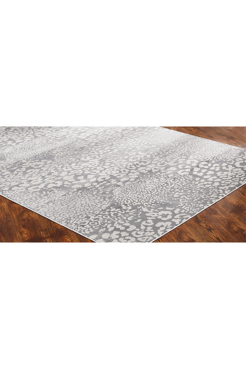 Buy Serengeti- Light Grey Leopard Rug in Grey Online Grey Natori