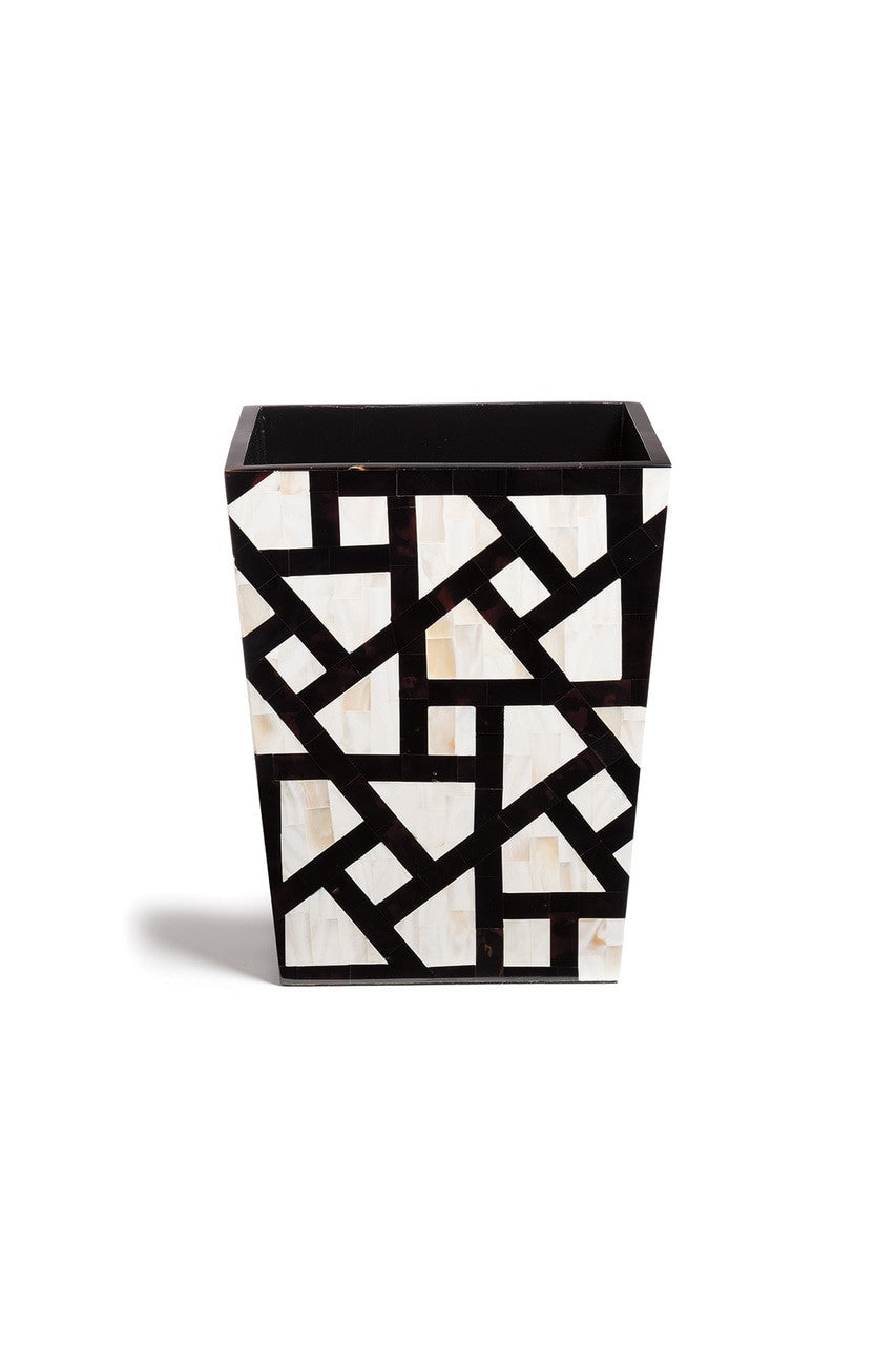 Buy Mindoro Wastebasket in Black & White Online Black & White Natori