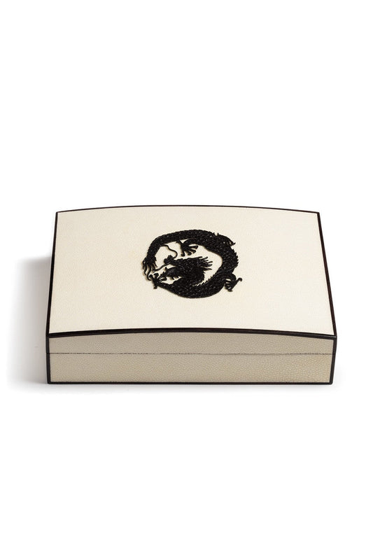 Buy Shagreen Dragon Box in White W/ Black Online White W/ Black Natori