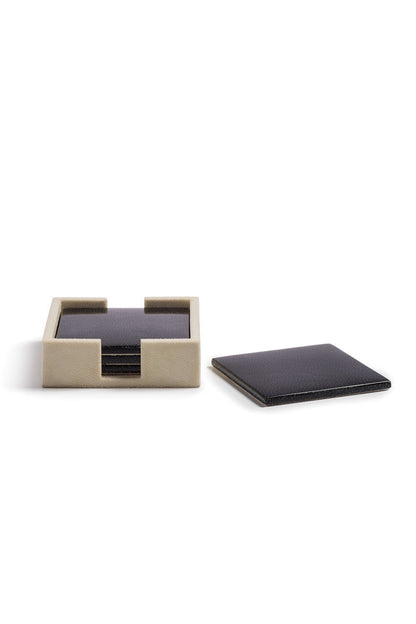 Buy Shagreen Coaster Set in White W/ Black Online White W/ Black Natori