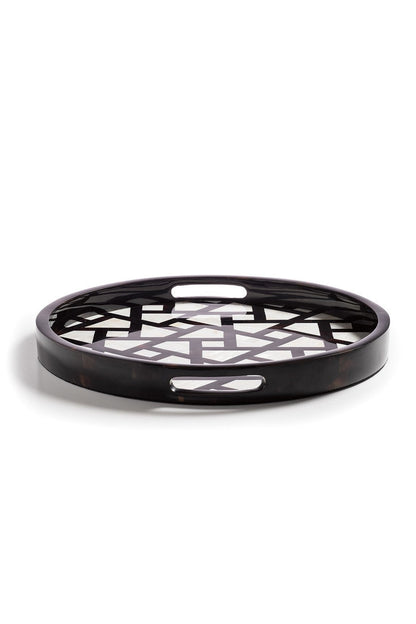 Buy Mindoro Circle Tray in Black & White Online Black & White Natori