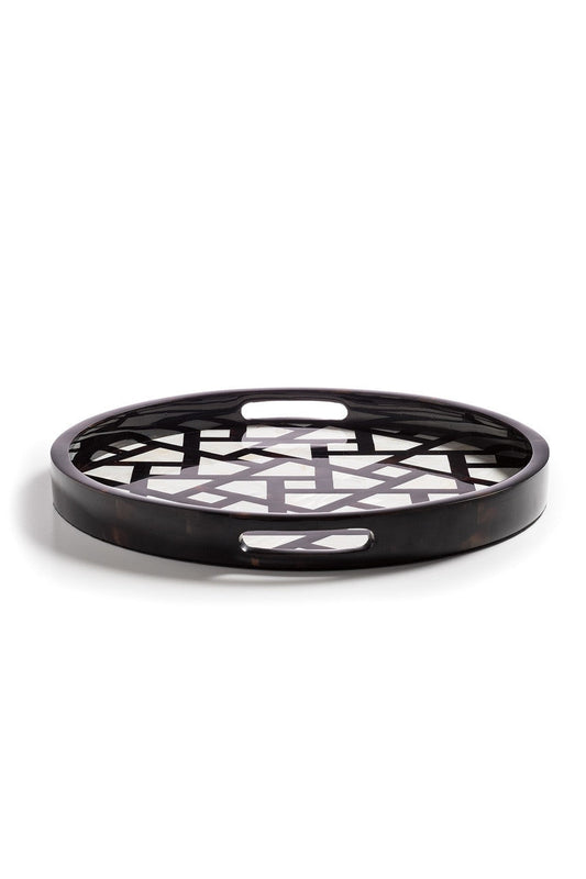 Buy Mindoro Circle Tray in Black & White Online Black & White Natori