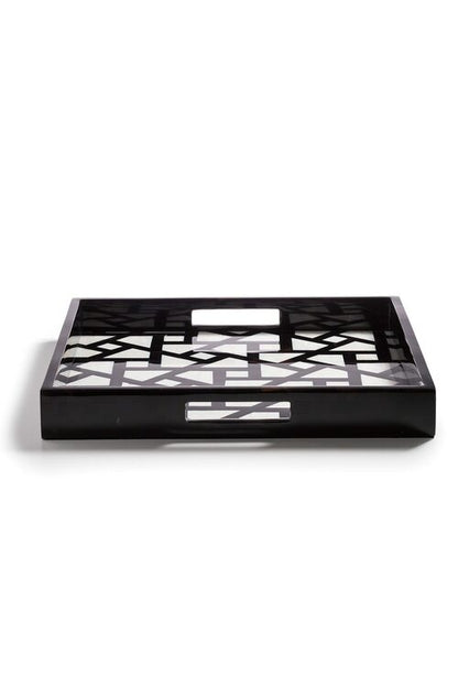 Buy Mindoro Square Tray in Black & White Online Black & White Natori