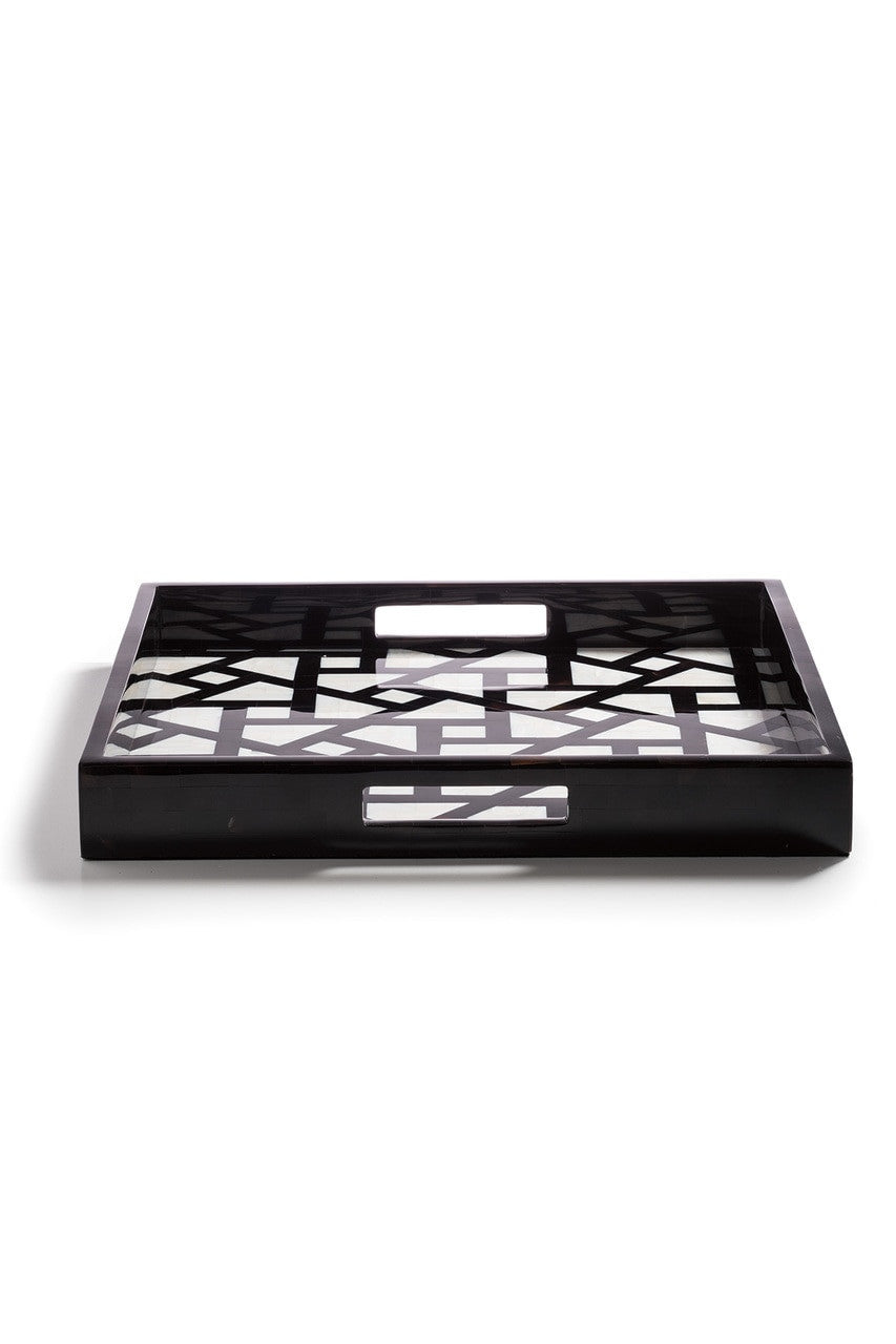Buy Mindoro Square Tray in Black & White Online Black & White Natori